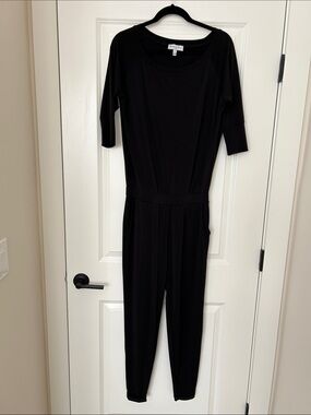 Michael Stars Black Slim Jumpsuit with Elbow Sleeves